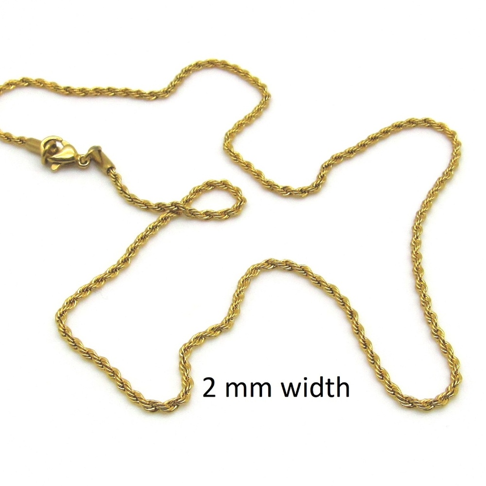 Stainless Steel Gold Plated Rope Chain